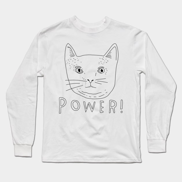 Frightened Rabbit Power Cat Long Sleeve T-Shirt by SentABearToSpace 